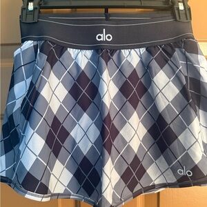 Alo Yoga Match Point Tennis Skirt - Black and Grey